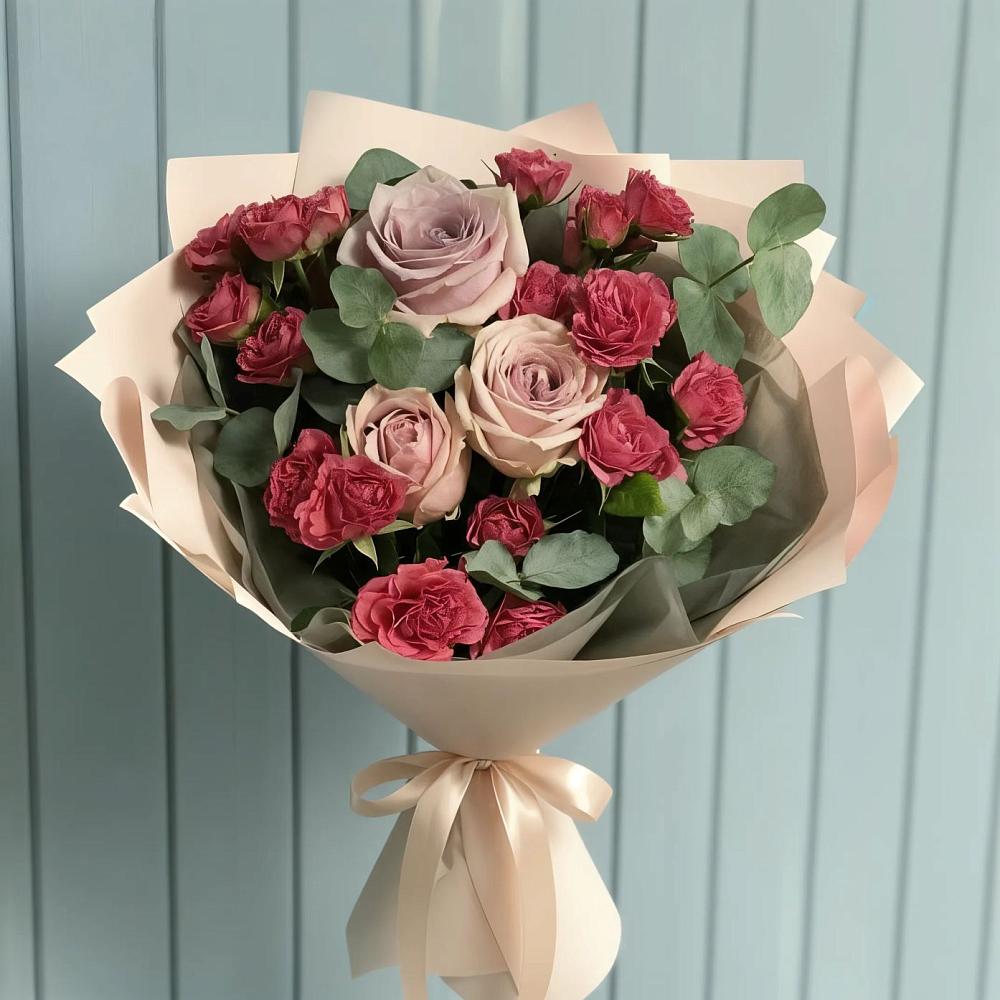 Букет цветов из: Гвоздики и Розы в Ачите