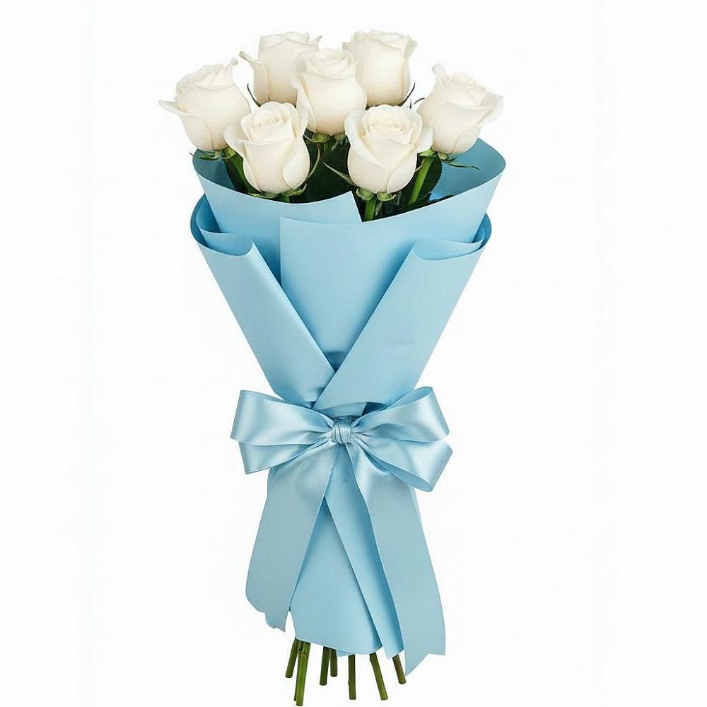 7 Белых роз Проуд в Ачите Букет 7 белых роз Проуд в Ачите