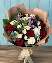 Букет цветов из:  Розы и Альстромерии #REPLACE_PRED# Ачите
