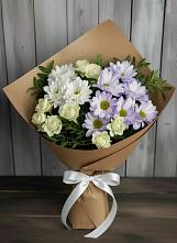 Букет цветов из:  Хризантемы и Розы в Ачите