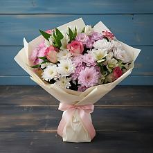 Букет цветов из:  Хризантемы, Альстромерии и Розы в Ачите