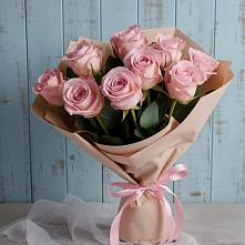 9 розовых роз в Ачите Букет цветов из:  Розы в Ачите