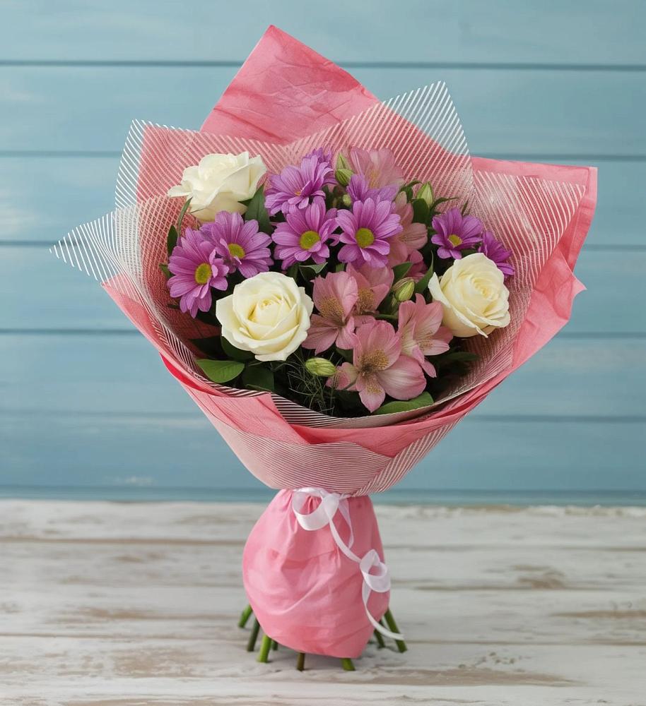 Букет комплимент в Ачите Букет цветов из: Герберы в Ачите