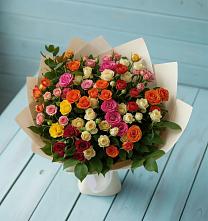 Букет Микс из разноцветных кустовых роз #REPLACE_PRED# Ачите