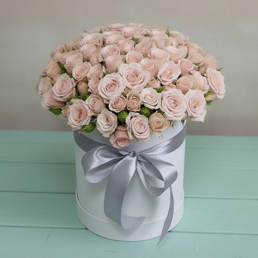 Цветочная композиция из Розы в шляпной коробке в Ачите